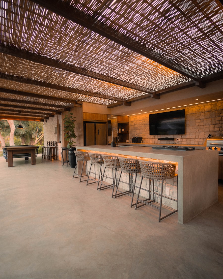 Outdoor kitchen and living space